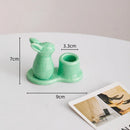 GobekUsa Bunny Rabbit Ceramic Candle Holder for Home Decor