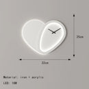 GobekUsa Love Shaped Clock Wall Lamp Sconce Dimmable Indoor Bedroom Lighting