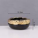 GobekUsa Golden Edge Succulent Flower Pot Vase - Indoor Ceramic Planter Pot