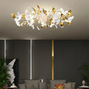 GobekUsa Ginkgo Leaf Acrylic Metal LED Ceiling Chandelier for Home Living Room