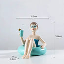 GobekUsa Cartoon Girls Resin Figure Sculpture for Home Decor