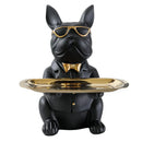GobekUsa Bulldog Storage Tray Coin Bank Key Holder Modern Statue Figurine