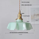 GobekUsa Green Flower Glass Pendant Light - Modern Kitchen Bar Restaurant Hanging Lamp