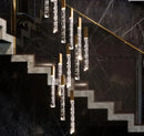 GobekUsa Gold Crystal LED Chandelier for Modern Loft Living Room Staircase