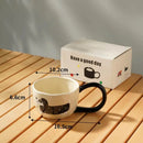 GobekUsa Cartoon Big Ear Cup Ceramic Mug for Coffee, Milk, and Oatmeal