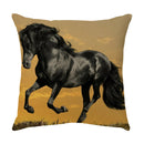 GobekUsa Galloping Horse Pillowcase: Wild Horse Print Linen Cushion Cover for Home Decoration
