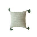 GobekUsa Green Coffee Geometric Tuft Tassel Cushion Cover - Modern Minimalist Embroidered Pillowcase