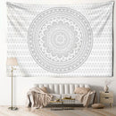 GobekUsa Grey Mandala Tapestry Wall Hanging Psychedelic Hippie Art for Aesthetic Home Decor