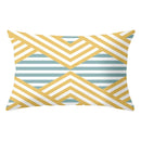 GobekUsa Geometric Striped Curved Rectangle Pillowcase - Yellow Blue Sofa Throw Pillows