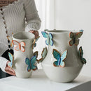GobekUsa Butterfly Ceramic Vase: Decorative Pot for Flowers, Table Decoration, Room Aesthetic