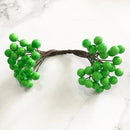 GobekUsa Green Plant Flower Cherry Stamen Berries Bundle for DIY Decor and Gifts