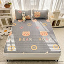 GobekUsa Cartoon Print Silky Mattress Set: 4-Layer Quilted Breathable Cushion