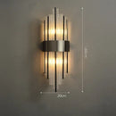 GobekUsa Art Deco Stainless Steel Crystal LED Wall Sconce Black Gold Bedroom Corridor