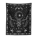 GobekUsa Celestial Moon Phase Tapestry with Floral Accents