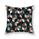 GobekUsa Geometric Leaf Flower Pillowcase Teal Blue Sofa Car Home Decor Throw Cover