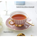 GobekUsa Gold Porcelain Tea Set 200ml Elegant Coffee Cup Saucer Spoon Set