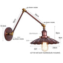 GobekUsa Gold LED Industrial Wall Lamp with Pull Chain Switch