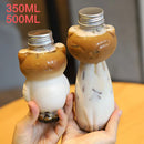 GobekUsa Cute Cat Beverage Bottle for Milk Tea Coffee Juice Portable Drinking Cup