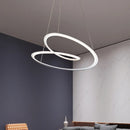 GobekUsa Kepler Round LED Chandelier for Living Room Decor White Pendant Lamp