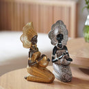 GobekUsa Black Woman Resin Figurine: Exotic Decor for Home Living Room, Bedroom, Desktop