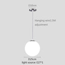 Modern White Globe Glass Pendant Light in Gold, Black, or Silver