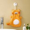 GobekUsa Cartoon Cat Coral Velvet Hand Towels: Soft, Cute, Quick Dry Bath Towels