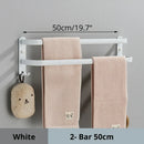 GobekUsa Aluminum Bathroom Towel Rack with Hook, Wall Mounted Multiple Layer Cloth Hanger
