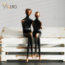 GobekUsa Elegant Resin Couple Sculptures: Modern Art Statues for Desk Decor & Anniversary Gift