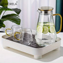 GobekUsa Diamond Texture Glass Teapot Set - Elegant Hot and Cold Water Kettle for Home