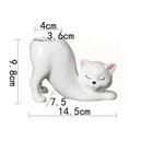 GobekUsa Cat Tail Succulent Planting Porcelain Vase - Cute Cartoon Cat Flowerpot