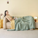 GobekUsa Cotton Three-Layer Towel Blanket with Pillow - Summer Cool Quilt
