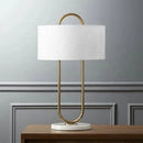 GobekUsa Gold Luxury LED Table Lamp with White Lampshade for Home and Hotel Decoration