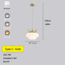 GobekUsa Gold Crown Pendant Light: Luxe Cloud Hanging Lamp for Children's Bedroom and Living Room