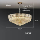 GobekUsa K9 Crystal Gold Chandelier Lighting for Living Room