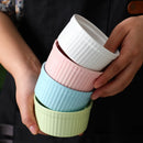 GobekUsa Ceramic Dessert Bowl with Cover, Small Porcelain Soup Bowl, Cake Baking Mold