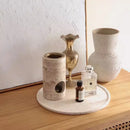 GobekUsa Beige Travertine Stone Essential Oil Burner Diffuser Cyclinder 7x14CM