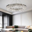 GobekUsa Crystal Circle LED Chandelier for Modern Luxury Living Room Decor