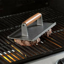 GobekUsa Heavy Cast Flat Iron Steak Weight with Wooden Handle