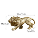 GobekUsa Golden Lion King Resin Figurines: Luxury Desktop Ornaments for Home & Office