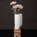 GobekUsa Ceramic Liquid Vase White Room Decor Desk Flower Arrangement Aesthetic