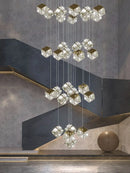 GobekUsa Crystal Modern Chandelier for Living Room Luxury Loft LED Lighting Staircase Chandelier