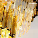 GobekUsa Golden Luxury LED Crystal Chandelier for Hotel Living Room Ceiling Lighting