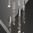 GobekUsa Crystal Glass LED Pendant Light for Living Hallway Staircase & Restaurant