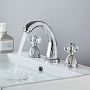 GobekUsa Gold Crystal Handle Basin Faucet, 3 Hole Widespread Bathroom Sink Tap