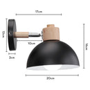 GobekUsa Black Wooden Wall Light Modern E27 LED Sconce Living Room Decor