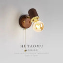 GobekUsa Japanese Walnut Wood Wall Lamp for Bedroom, Corridor, Hallway, Stairway