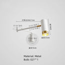GobekUsa LED Rotatable Wall Lamp Gold Black White Metal Sconce E27 Bulb
