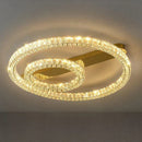 GobekUsa Crystal Ring Ceiling Light: Golden Gloss Dimmable LED Chandelier