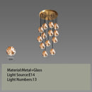 GobekUsa Glass LED Chandelier for Ceiling Suspension in Postmodern Style