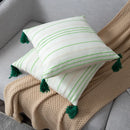 GobekUsa Green Black Stripe Crochet Cushion Cover 50X50CM